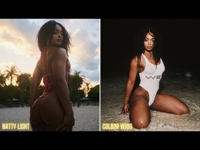 Miami Beach Aval the brand Photoshoot vs Yeezy WET Beach Shoot at Night w/ COLBOR W100 LED