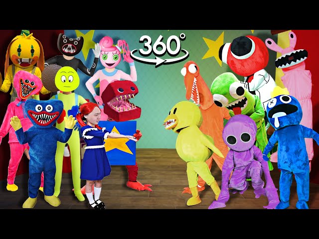 VR 360° New Rainbow Friends VS New Poppy Playtime In Real Life 🎶 Friday Night Funkin' Remake Ver