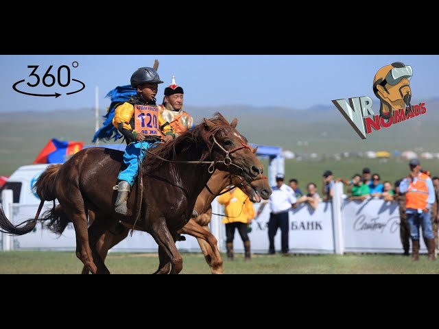 Mongolian traditional holiday | Naadam festival | Eriin gurvan naadam - Horse racing | VR 360