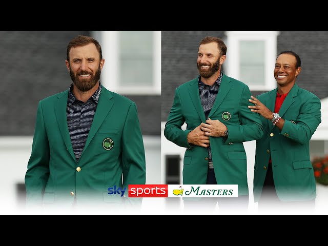 Dustin Johnson presented with Green Jacket after record-breaking Masters win! | Masters 2020