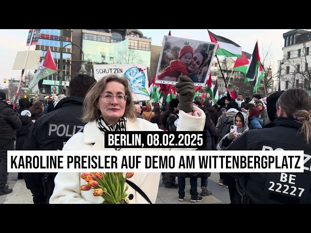 08.02.2025 Berlin Karoline Preisler gegen Antisemitismus auf Palästina-Demo Wittenbergplatz