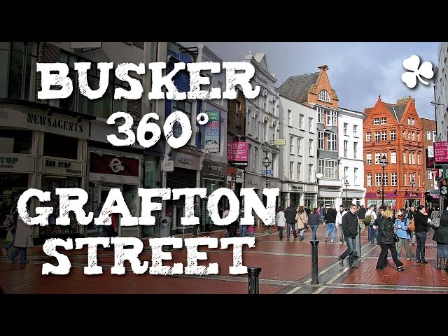 Busker tocando na Grafton em Dublin em 360°