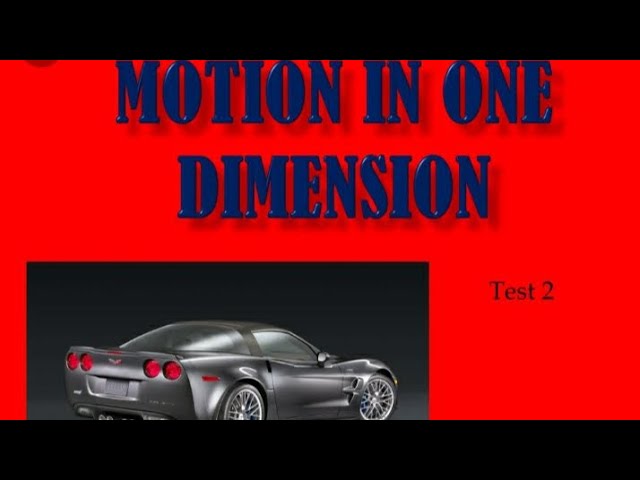 motion in one d