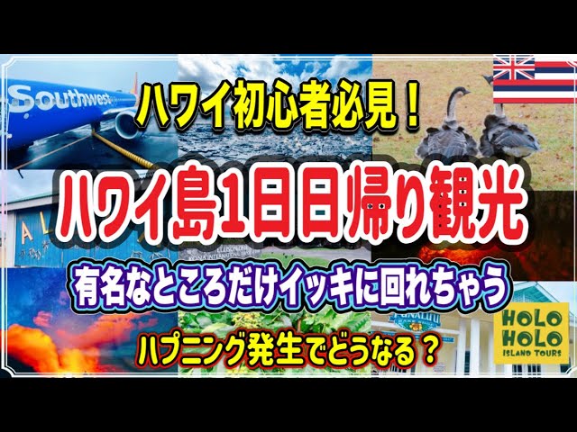 【ハワイ島初心者必見！】オアフ滞在中に行ける１日だけハワイ島を楽しめるツアー/台風接近で飛行機がキャンセル？？#ハワイ#ハワイ旅行#engsub （英語字幕付)