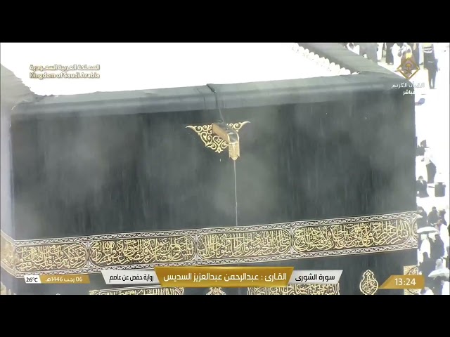 Recitation of Holy Quran by Sheikh Abdur Reham Al Sudais While Raining in Masjid al Haram