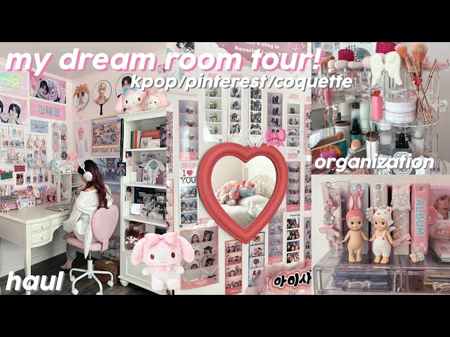 MY DREAM ROOM TOUR 🌟🎀 organization + haul, coquette, kpop, pinterest inspired !!