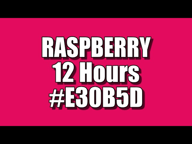 BLANK SCREEN OF PURE RASPBERRY COLOR FOR 12 HOURS – FULL HD – 1920x1080 – HEX # E30B5D