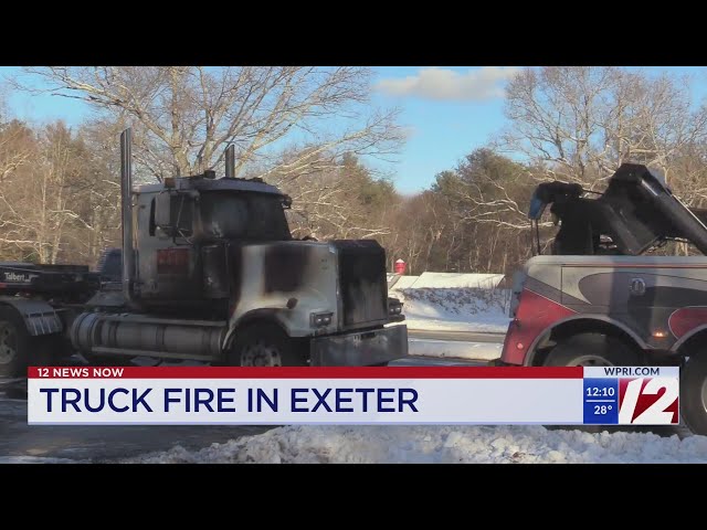 Truck fire closes intersection of Nooseneck Hill and Ten Rod Road on Monday afternoon