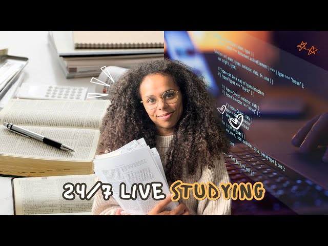 study with me | 24/7 livestream 📚🍅 pomodoro timer 90/10 | cozy rainy forest sounds