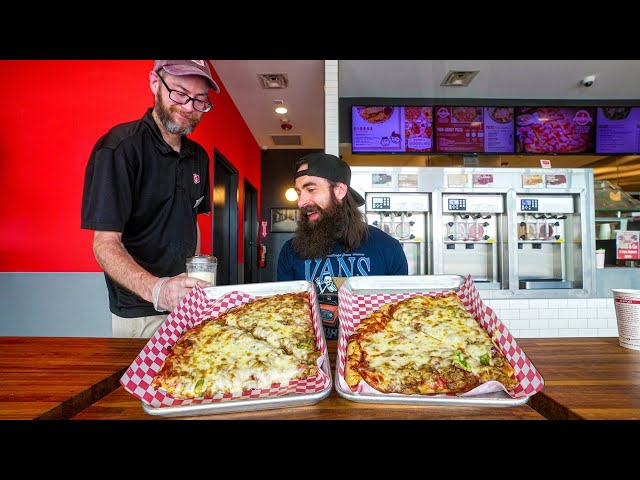 IN CHICAGO THEY HAVE THE WEIRDEST PIZZA CHALLENGE I'VE EVER DONE | BeardMeatsFood