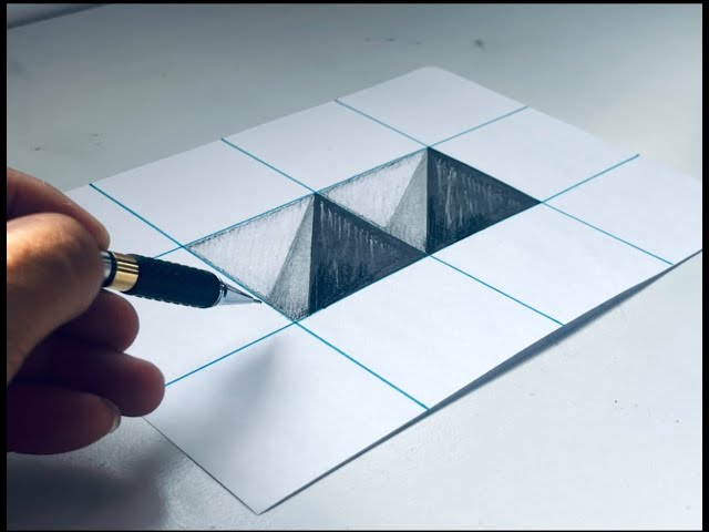 easy draw 3d hole on paper for beginners, how to draw 3D hole