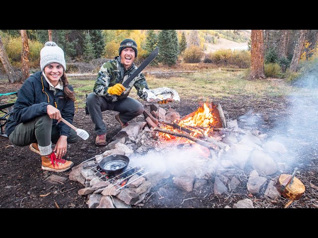 MOUNTAIN TROUT FISHING | Cooking with Camp Fire Coals!