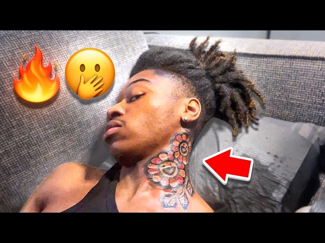 GETTING MY FIRST NECK TATTOO *extremely painful*