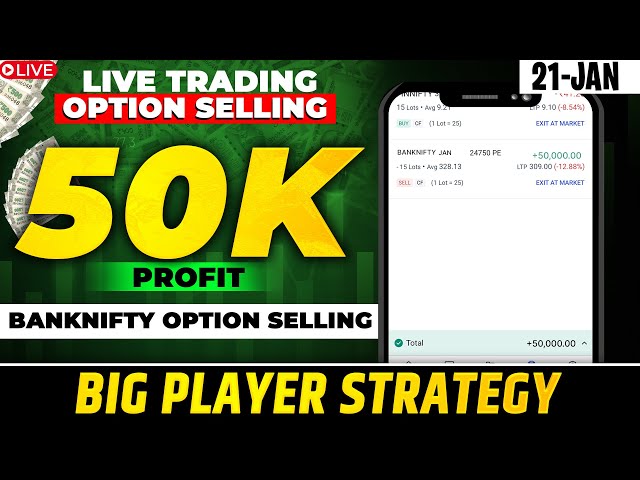 Live Intraday Trade || banknifty option selling || 21 jan || being trader || Option selling strategy