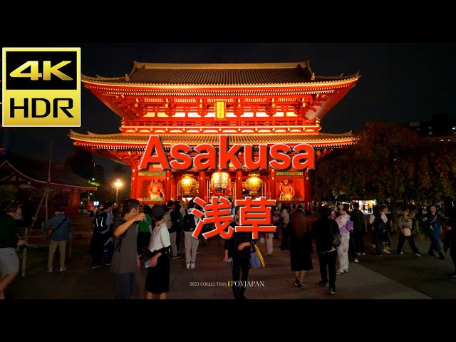 【4K HDR JAPAN】Tokyo night Walk 4K Asakusa Senso-ji（東京散步）東京の夜 浅草寺散步 DJI pocket 3 #asmr