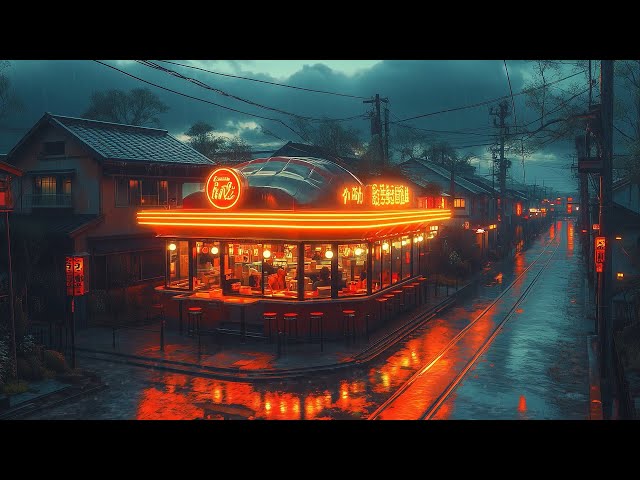 90s Lofi Beats: Rainy Night in Tokyo with soothing Lofi Beats | Old Japanese Town Experience