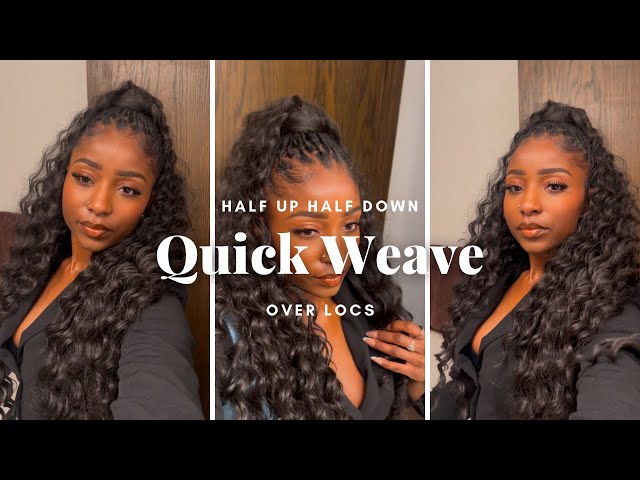 🔥 Half up Half Down Quick Weave Over Locs 😍✨