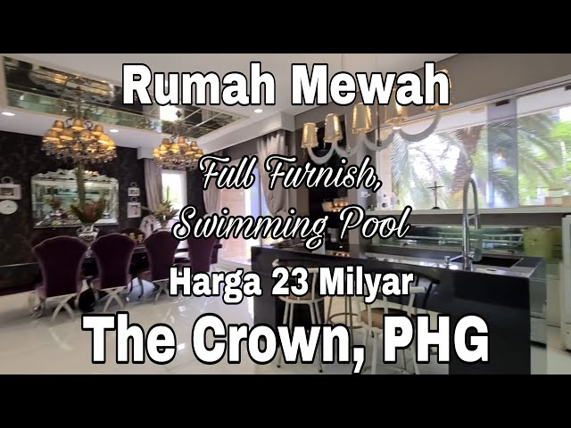 Rumah Mewah Dengan Kolam Renang dan Taman, Lantai Full Marmer di The Crown PHG Summarecon Serpong