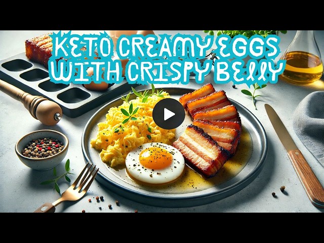 Keto Creamy Eggs with Crispy Belly