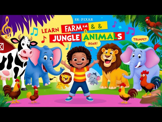 Learn Animal Names and Sounds | Educational Videos For Kids | E-Family Channel