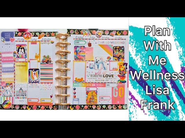 Plan with Me Lisa Frank & Happy Planner Stickers: Wellness Happy Planner Weekly Spread