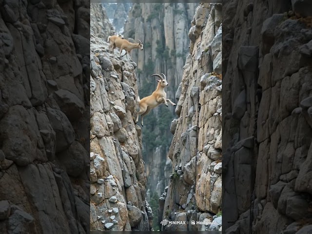 Goat Climbing to Conquer Every Height! #goat #animals #skiing #pets #mountains #ai #funnyanimals