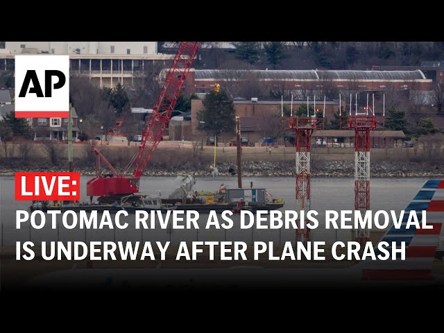 LIVE: View of the Potomac River as debris removal is underway after plane crash near D.C.