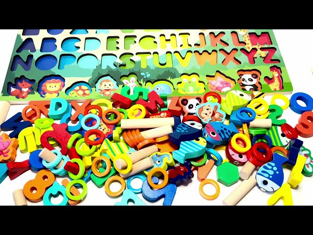 🔴🟩🔷 Toddler Educational Toys Wooden Puzzles for Alphabet, Numbers & Shapes 🧸