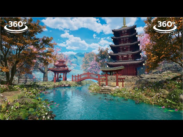 Japanese Zen 360VR: Deep Zen Music for Focus and Healing in Serene Japanese Scene