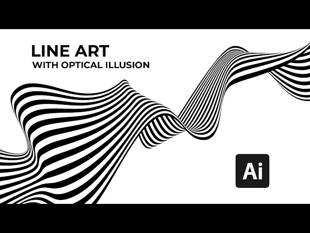 Create a dynamic 3D line wave art with optical illusion effect in Adobe Illustrator tutorial