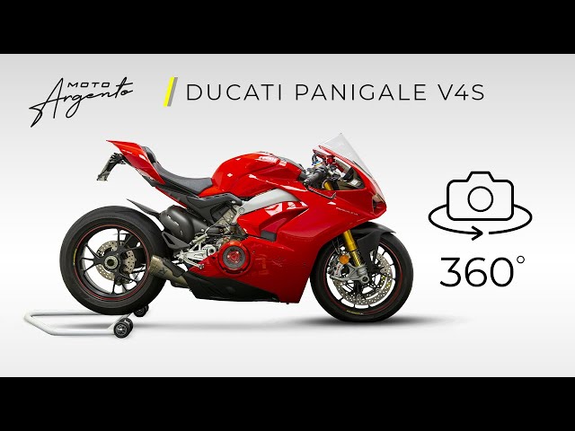 DUCATI PANIGALE V4S - Vista a 360 gradi - Moto Argento.