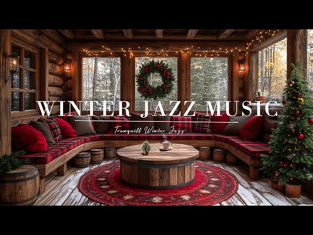 ❄️ Calm Snowy Porch Ambience❄️ Smooth Jazz Melodies and forest Winter Scenes for Peaceful Relaxation