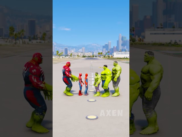 RANDOM SPIDER-MAN VS HULK SUPERHEROES BATTLE WHO IS STRONGEST #shorts