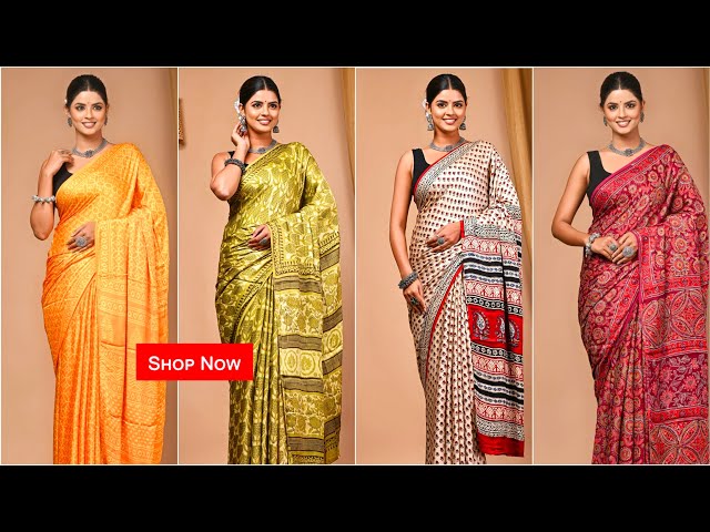 Party Wear Modal Silk Saree | Soft Silk Saree | Ajrakh Printed Silk Saree #shopnow