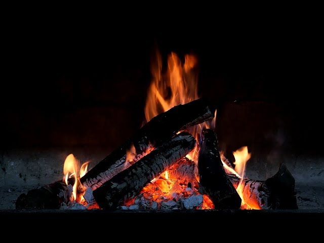 Relaxing Fireplace with Piano Music (Full HD)