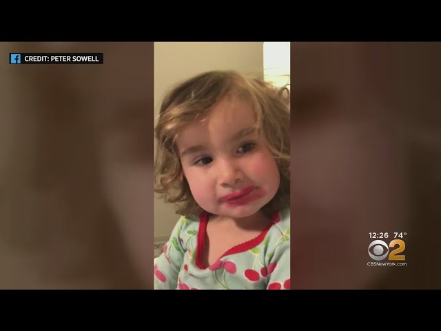 Little Girl Has Some Fun Using Mom's Lipstick