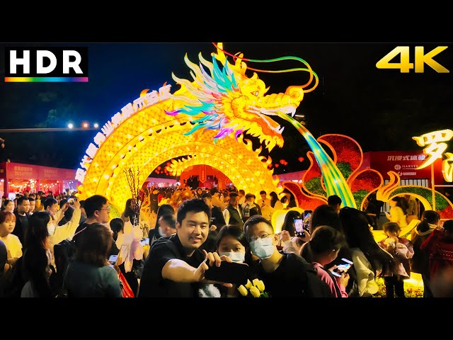 Unbelievable Crowd in Shenzhen During Chinese New Year! Unrivaled Night Market, Walk tour