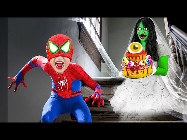 What If Many SPIDER MAN in 1 HOUSE..? Spider Man and Spider Girl Battle Ghost Arm for Birthday CAKE