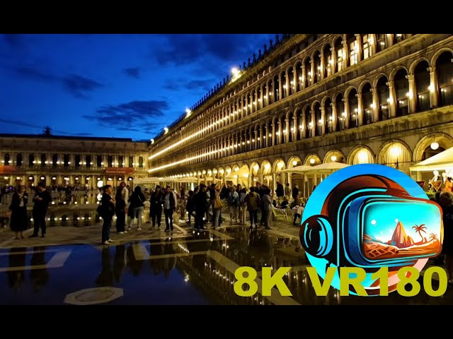 ITS SINKING Venice Italy is famous for its flooding St. Mark's Square at night 8K 4K VR180 3D Travel