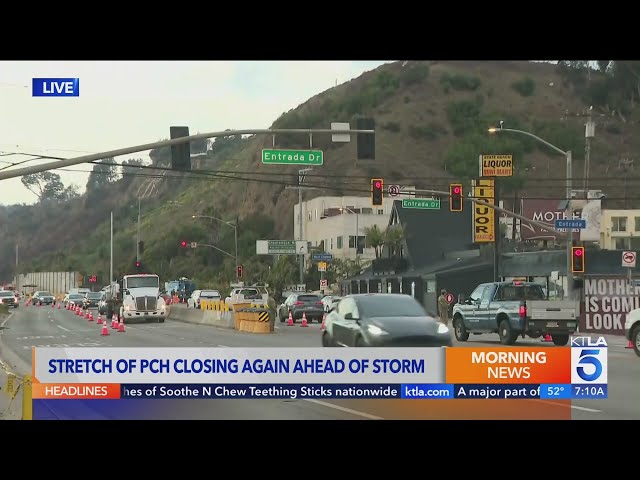 Pacific Coast Highway to close again just 1 day after reopening 