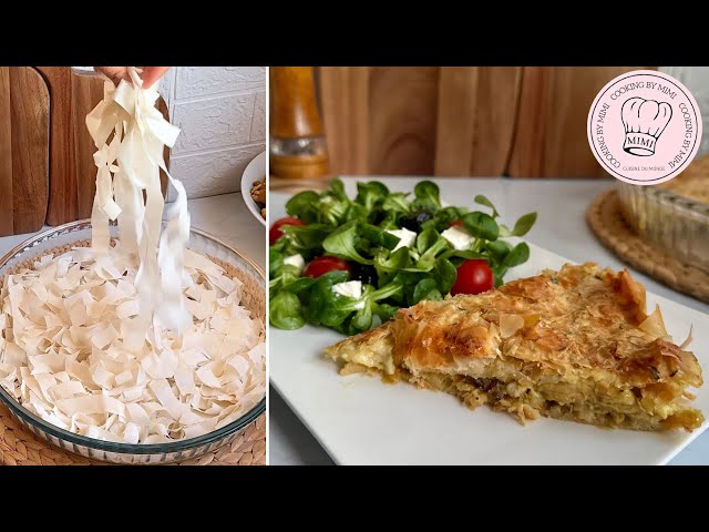 QUICK RECIPE FOR CHICKEN AND MUSHROOM PIE WITH FILO DOUGH