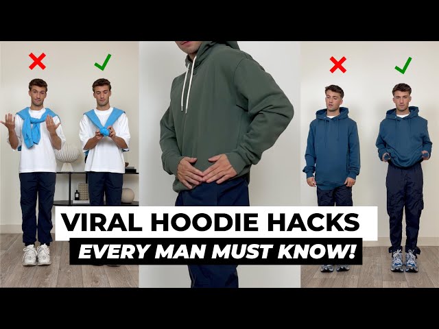 5 HOODIE HACKS To Tie And Tuck better *quick and easy* | DIY compilation