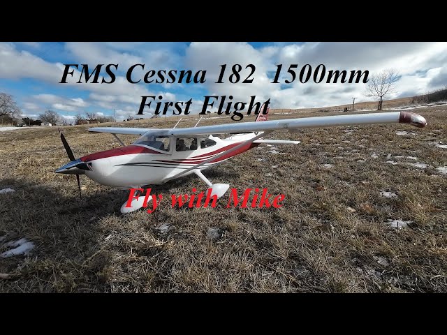 FMS Cessna 182  1500mm First Flight, Fly with Mike