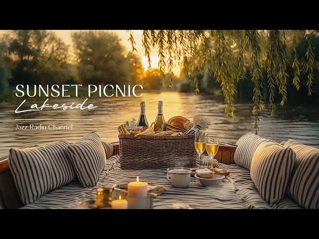 Romantic Sunset Picnic on the River | Relaxing Bossa Nova Jazz Music and Gente River Flow