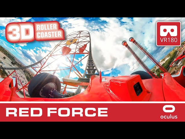 RED FORCE 3D - Ferrari Land VR Roller Coaster | Port Aventura VR180 POV Montaña Rusa #OCULUS