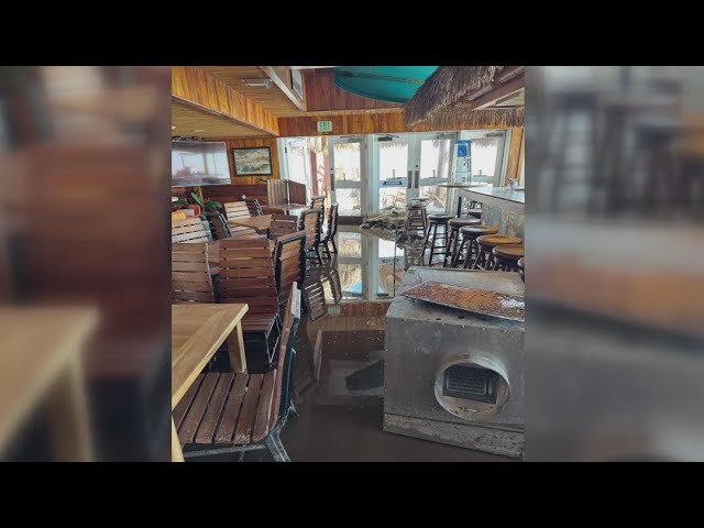 Duke's restaurant Malibu flooded during LA storm