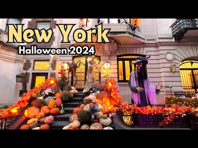 4K NYC Walk | Halloween Decorations in NYC’s Upscale Areas Like You’ve Never Seen Before!