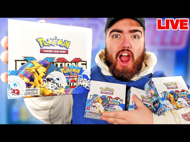 Hunting for Charizard! Opening Pokémon EVOLUTIONS Packs! (LIVE Box Break)