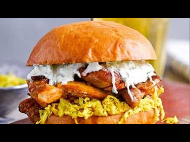 Chicken Tikka Burger from Pakistan 🥪🍔 #burger #foryou #indishfood #cooking #viralvideos #foodie