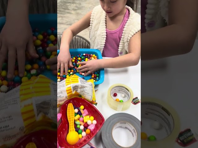 ASMR Cute Baby Girl Playing Colorful Gumball Candy #baby #satisfying #asmr #shorts #babygirl #asmr